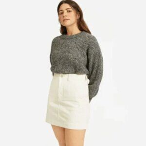 Everlane Cream Corduroy Skirt